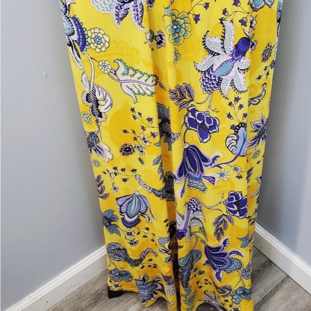IMAN Yellow and Blue Floral Maxi Dress - Picture 5 of 16
